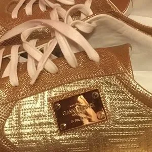 Versace | Shoes | Versace Gold Runners Size 3 Authentic Worn  display picture 1